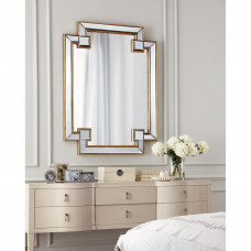 Дизайнерское оригинальное зеркало в стиле hi-tech настенное Честер Золото 